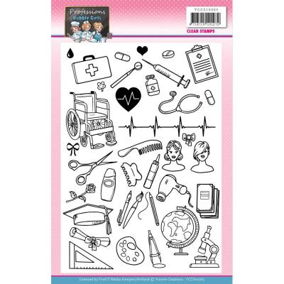 Find It Trading Yvonne Creations  Clear Stamps - Bubbly Girls Professions
